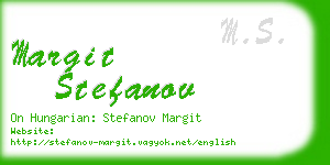 margit stefanov business card